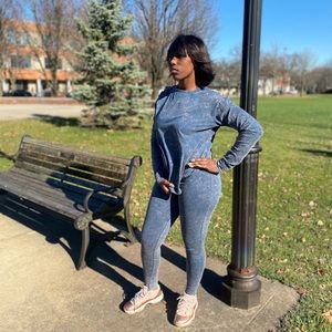 Acid wash two piece lounge set